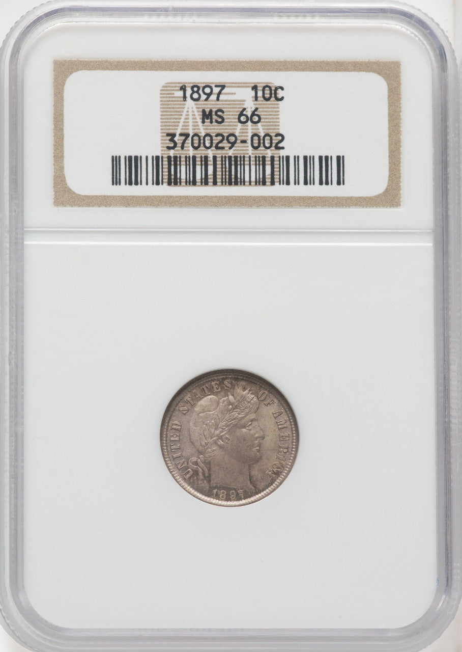 1897 10C Barber Dime NGC MS66