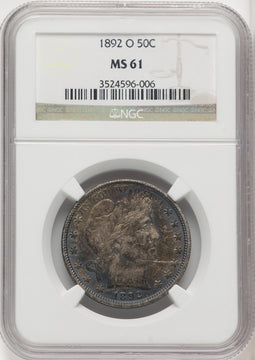 1892-O 50C Barber Half Dollar NGC MS61