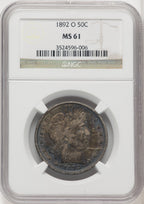 1892-O 50C Barber Half Dollar NGC MS61