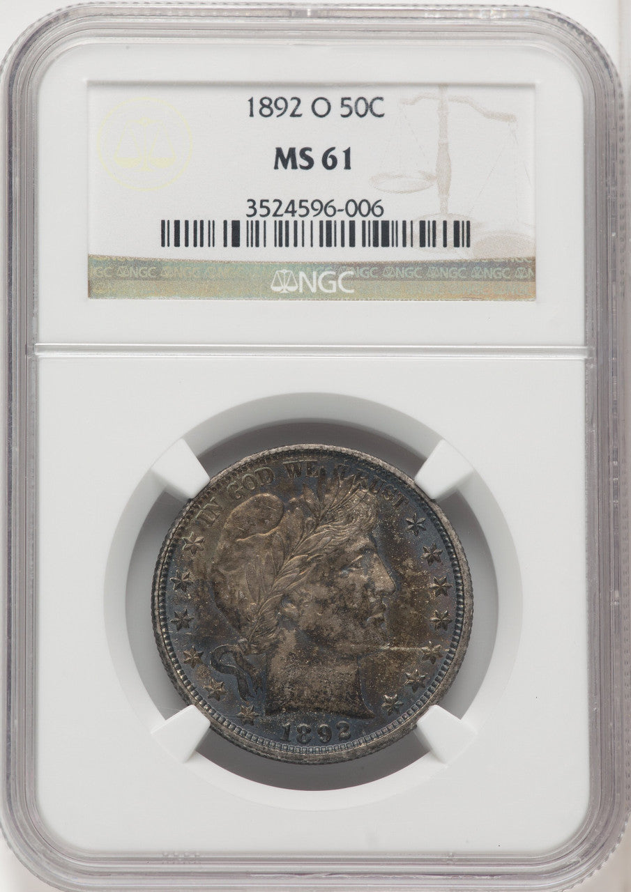 1892-O 50C Barber Half Dollar NGC MS61