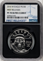 2016-W $100 One-Ounce Platinum Eagle First Strike FR Blue NGC PF70