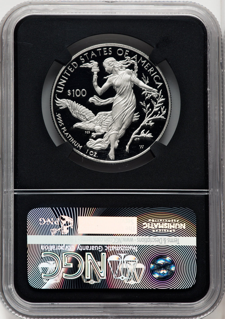 2016-W $100 One-Ounce Platinum Eagle First Strike FR Blue NGC PF70