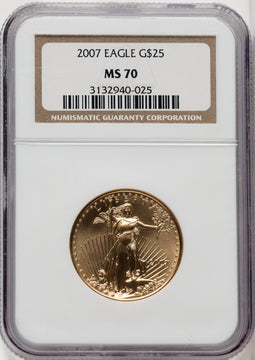 2007 $25 Half-Ounce Gold Eagle NGC MS70 (767769007)