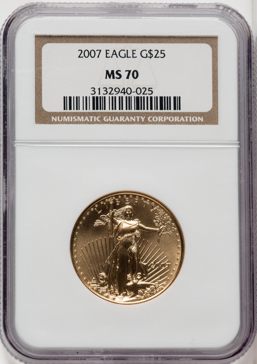 2007 $25 Half-Ounce Gold Eagle NGC MS70 (767769007)