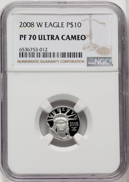 2008 4-Coin Set Platinum American Eagle Brown Label NGC PF70