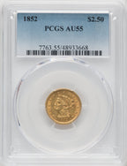 1852 $2.50 Liberty Quarter Eagle PCGS AU55