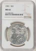 1901 $1 Morgan Dollar NGC MS61