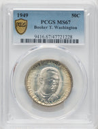 1949 50C Booker T. Washington Commemorative Silver PCGS MS67 (767661021)