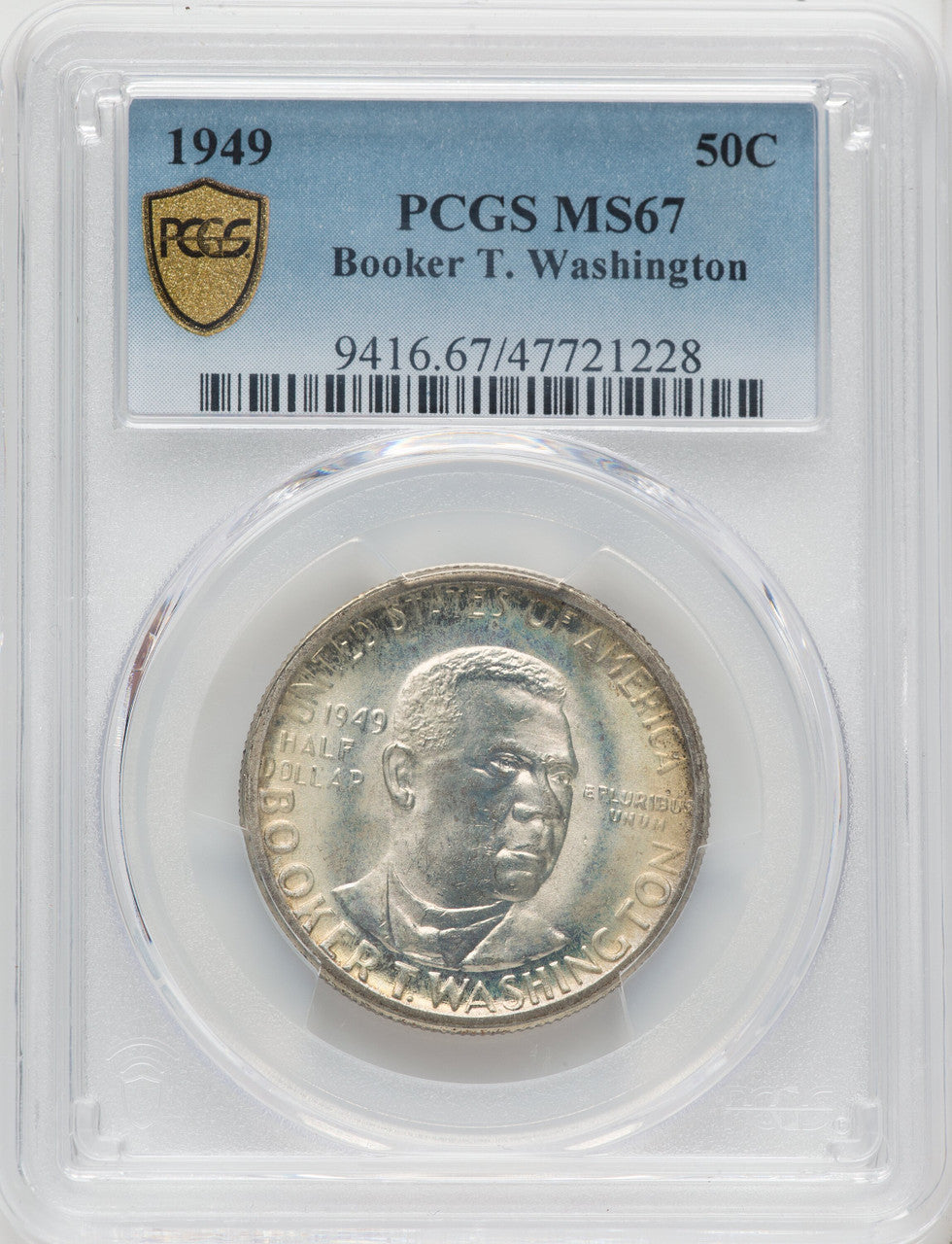 1949 50C Booker T. Washington Commemorative Silver PCGS MS67 (767661021)
