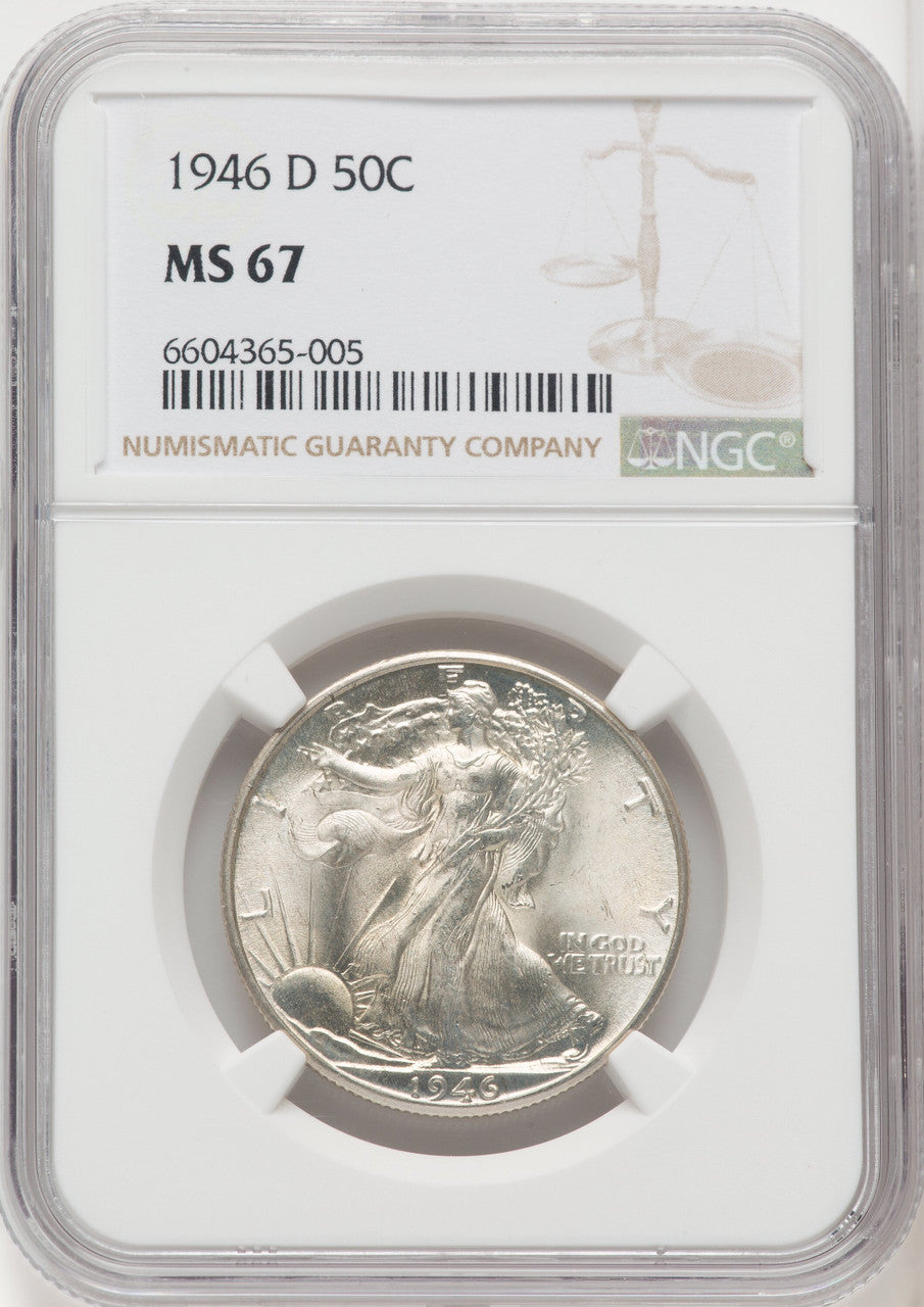 1946-D 50C Walking Liberty Half Dollar NGC MS67 (767664004)