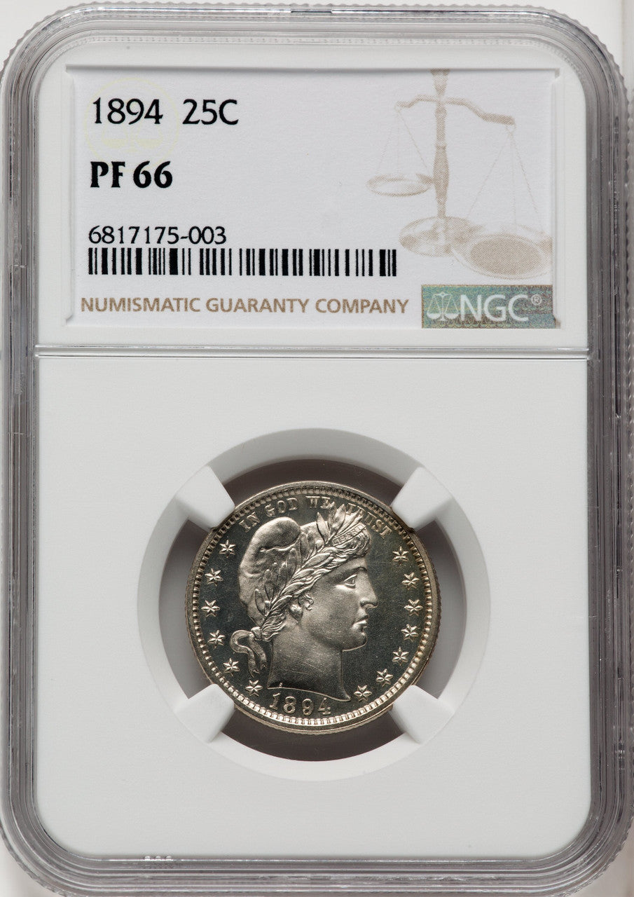 1894 25C Proof Barber Quarter NGC PR66