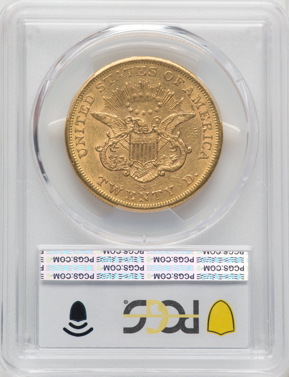 1858-S $20 Liberty Double Eagle PCGS XF45
