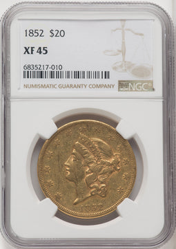 1852 $20 Liberty Double Eagle NGC XF45