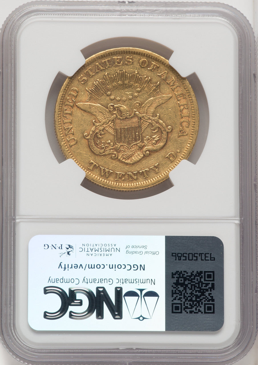 1852 $20 Liberty Double Eagle NGC AU50