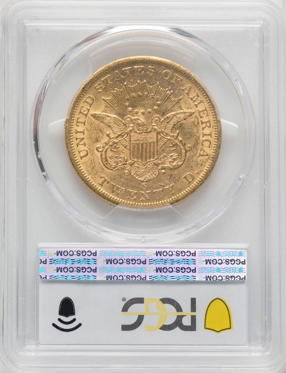 1855-S $20 Liberty Double Eagle PCGS AU55