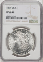 1884-CC $1 Morgan Dollar NGC MS65+