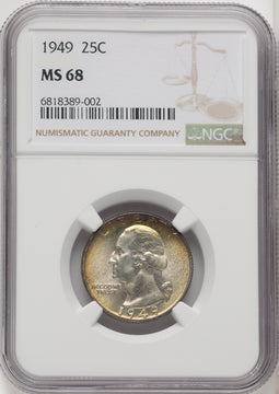 1949 25C Washington Quarter NGC MS68