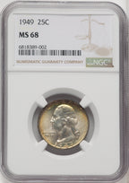 1949 25C Washington Quarter NGC MS68