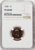 1950 1C RD Proof Lincoln Cent NGC PR68