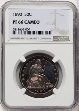 1890 50C CA Proof Seated Half Dollar NGC PR66