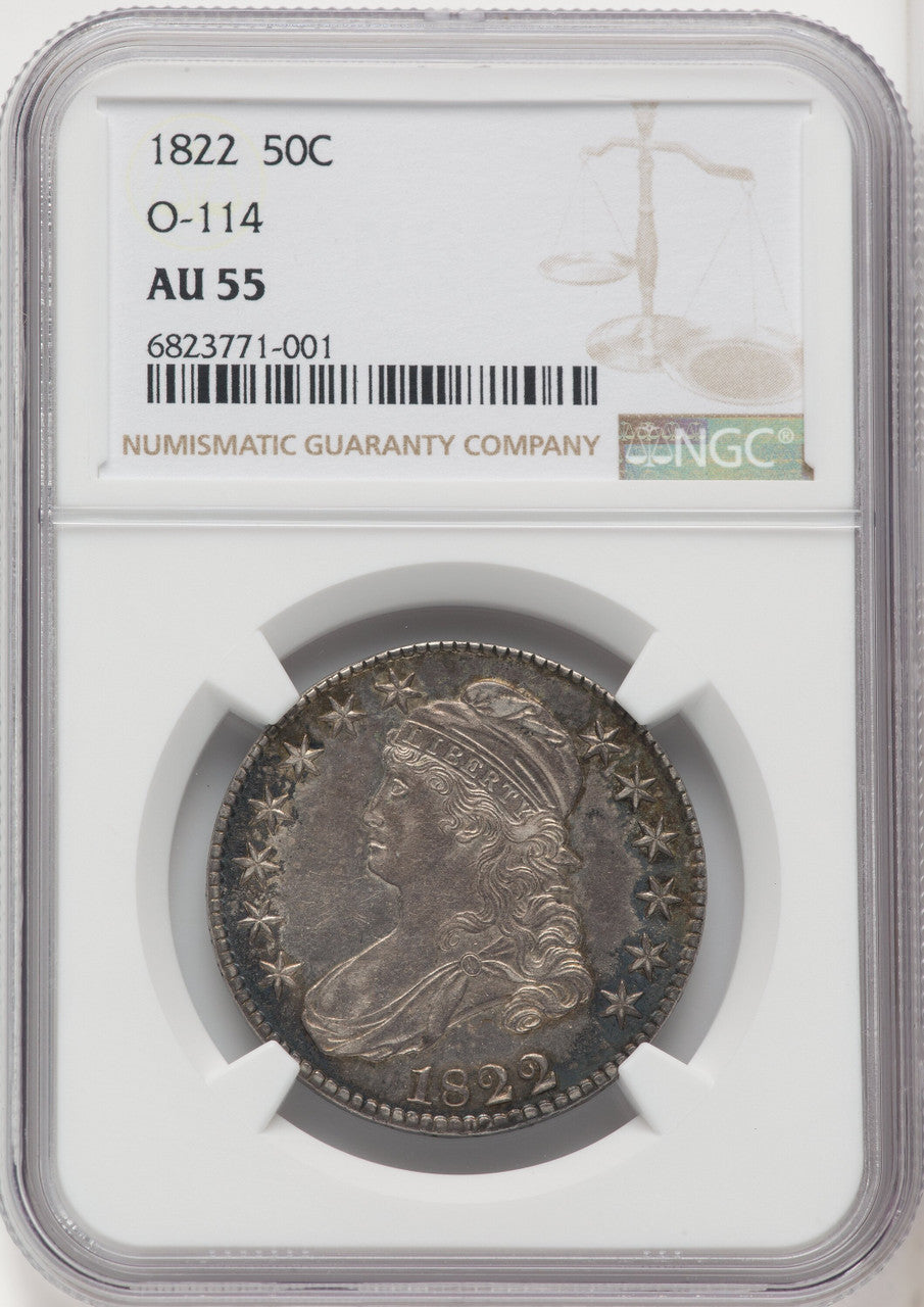 1822 50C O-114 Bust Half Dollar NGC AU55