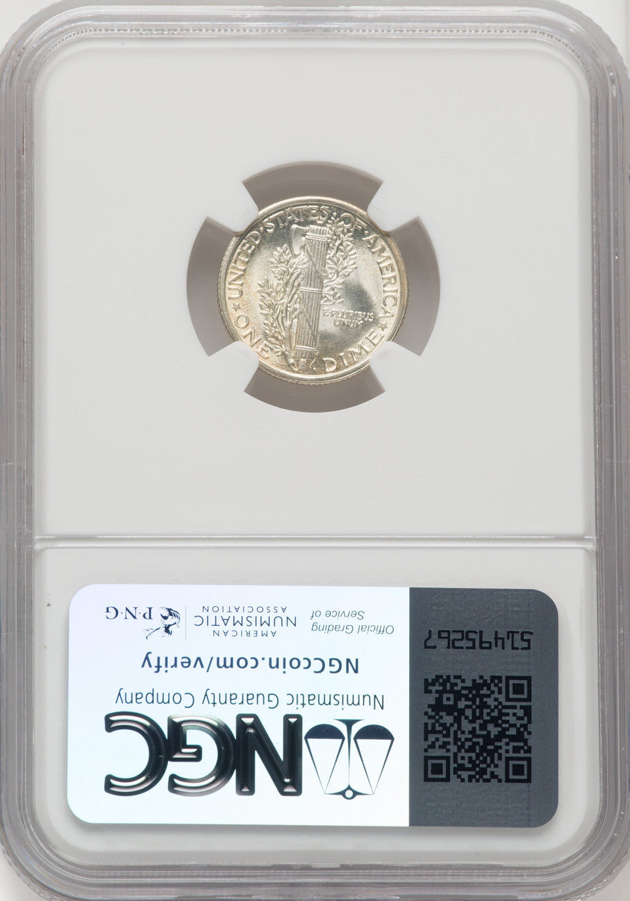 1916 10C Mercury FB Mercury Dime NGC MS67