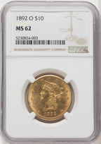 1892-O $10 Liberty Eagle NGC MS62