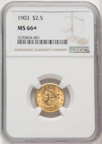 1903 $2.50 Liberty Quarter Eagle NGC MS66+