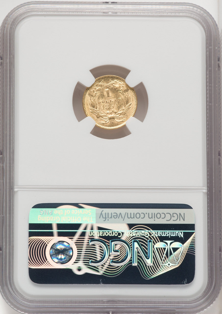 1854 G$1 Type Two Gold Dollar NGC MS61 (763875059)