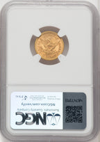 1853 $2.50 Liberty Quarter Eagle NGC MS64+