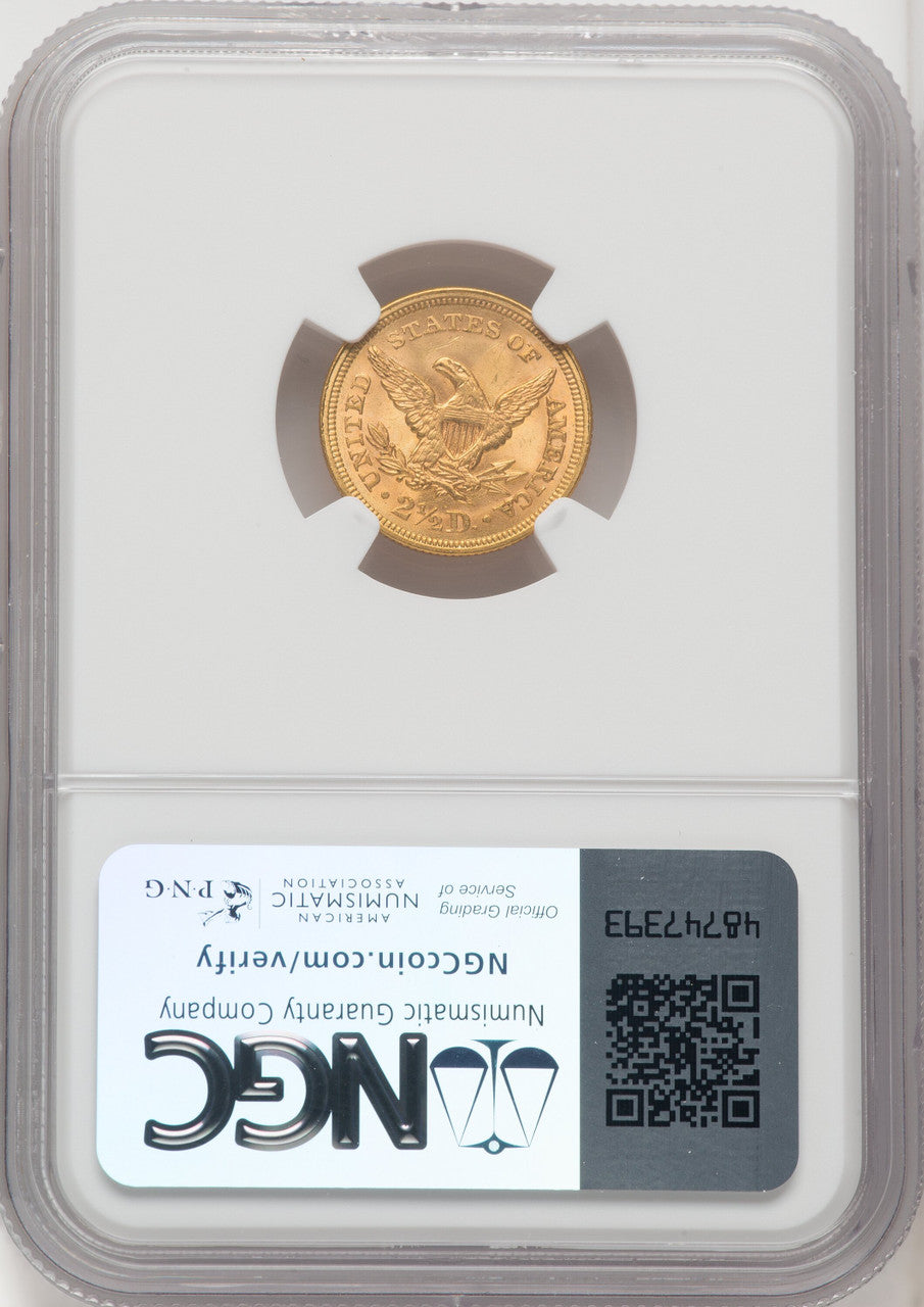1853 $2.50 Liberty Quarter Eagle NGC MS64+