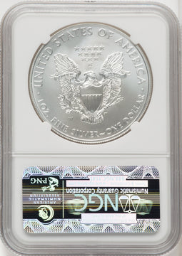 2011-W S$1 Silver Eagle Burnished Brown Label NGC MS70