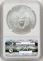 2011-W S$1 Silver Eagle Burnished Brown Label NGC MS70