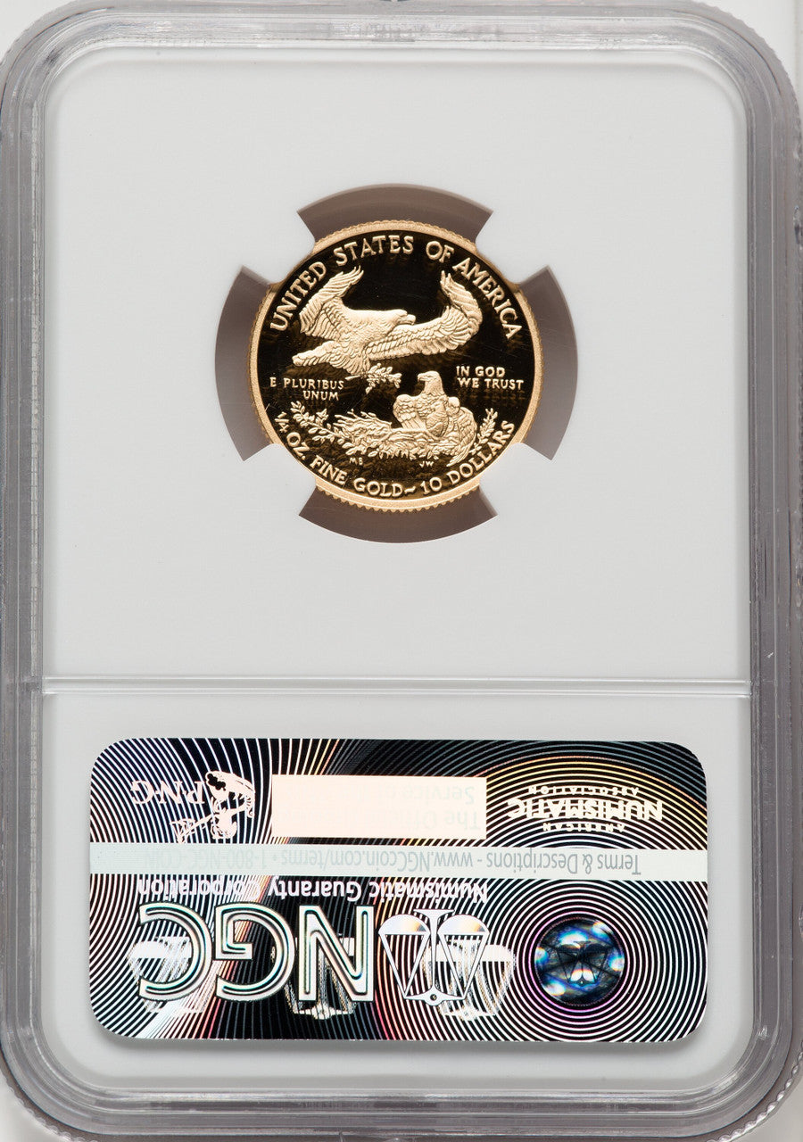 2016-W $10 Quarter-Ounce Gold Eagle 30th Anniversary Brown Label NGC PF70