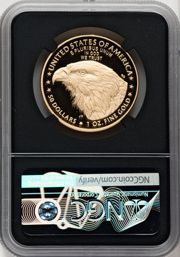2021-W G$50 One Ounce Gold Eagle Type Two FDI NGC PF70 Jennie Norris Signed