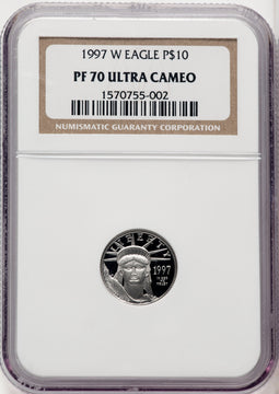 1997-W 4-Coin Set Platinum American Eagle Brown Label NGC PF70