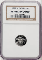 1997-W 4-Coin Set Platinum American Eagle Brown Label NGC PF70