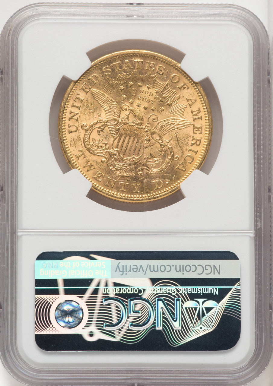 1873-S $20 OPEN 3 Liberty Double Eagle NGC MS61