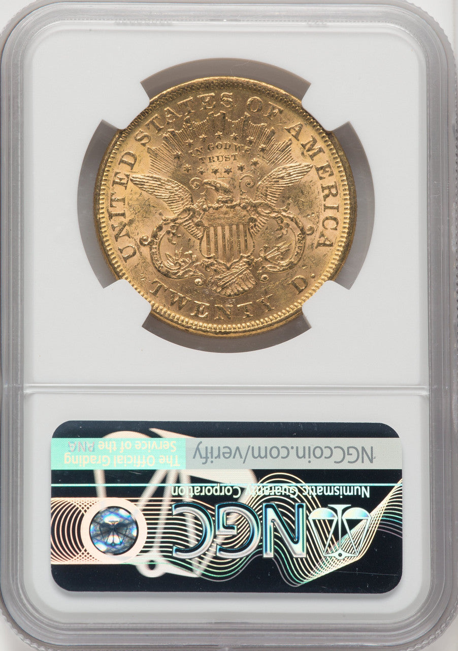 1876 $20 Liberty Double Eagle NGC AU58 (766459001)