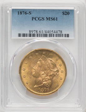 1876-S $20 Liberty Double Eagle PCGS MS61 (766894022)