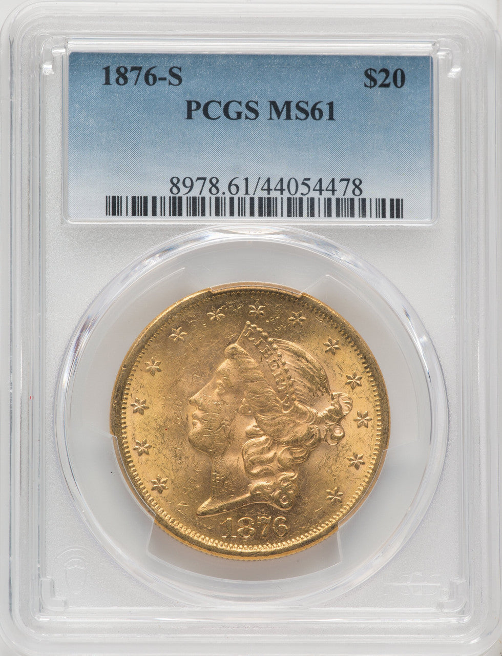 1876-S $20 Liberty Double Eagle PCGS MS61 (766894022)