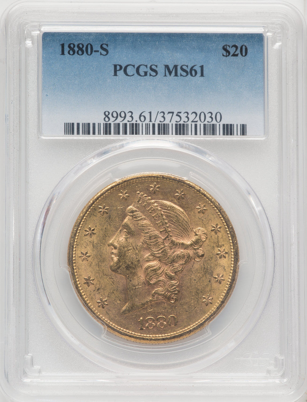 1880-S $20 Liberty Double Eagle PCGS MS61