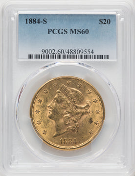 1884-S $20 Liberty Double Eagle PCGS MS60