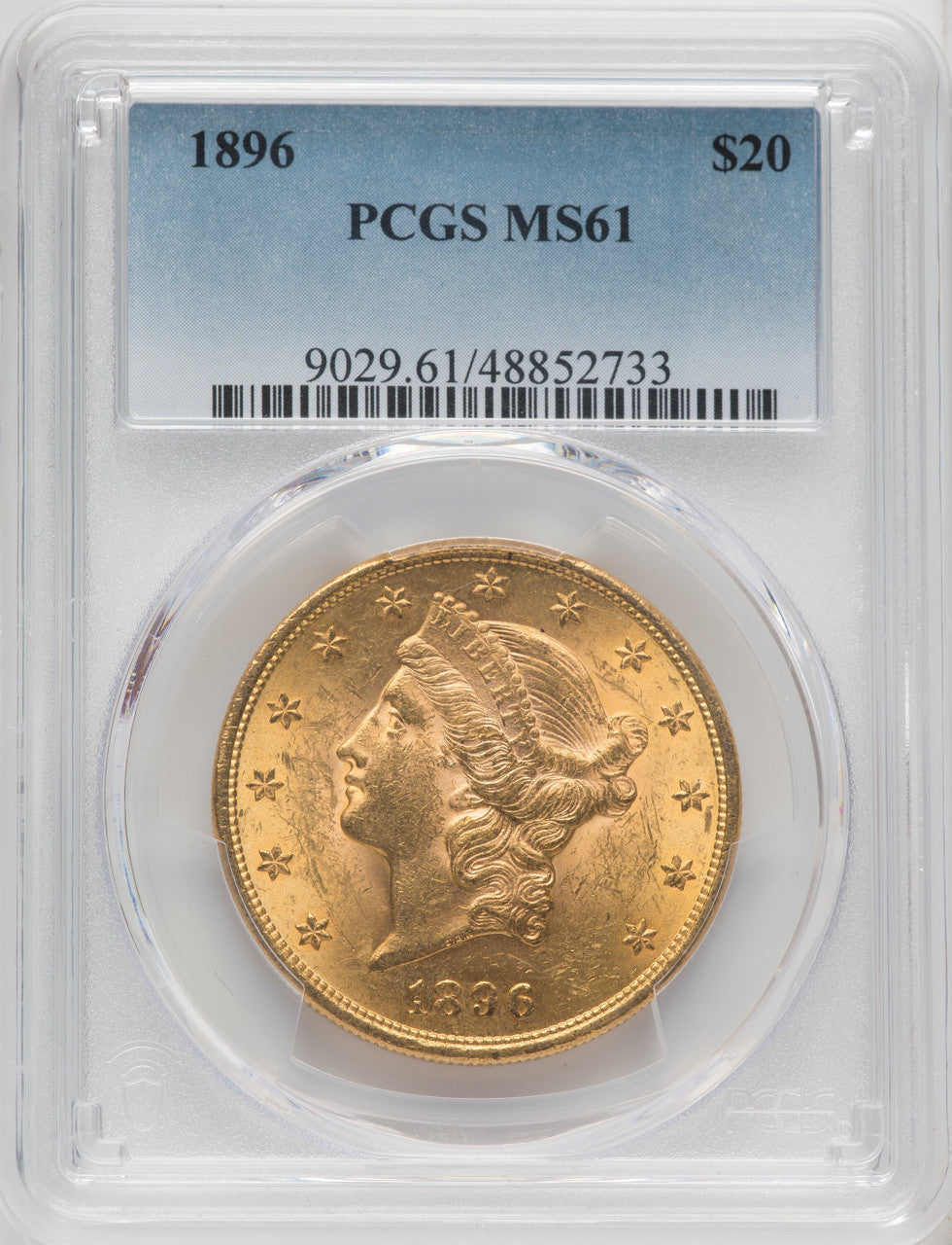 1896 $20 Liberty Double Eagle PCGS MS61