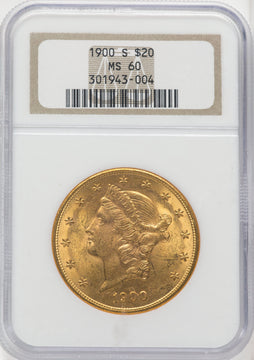 1900-S $20 Liberty Double Eagle NGC MS60