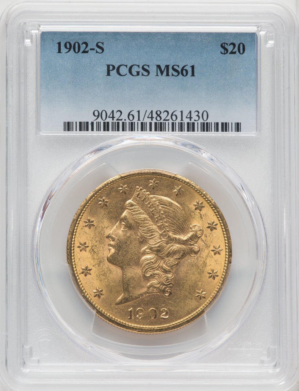 1902-S $20 Liberty Double Eagle PCGS MS61