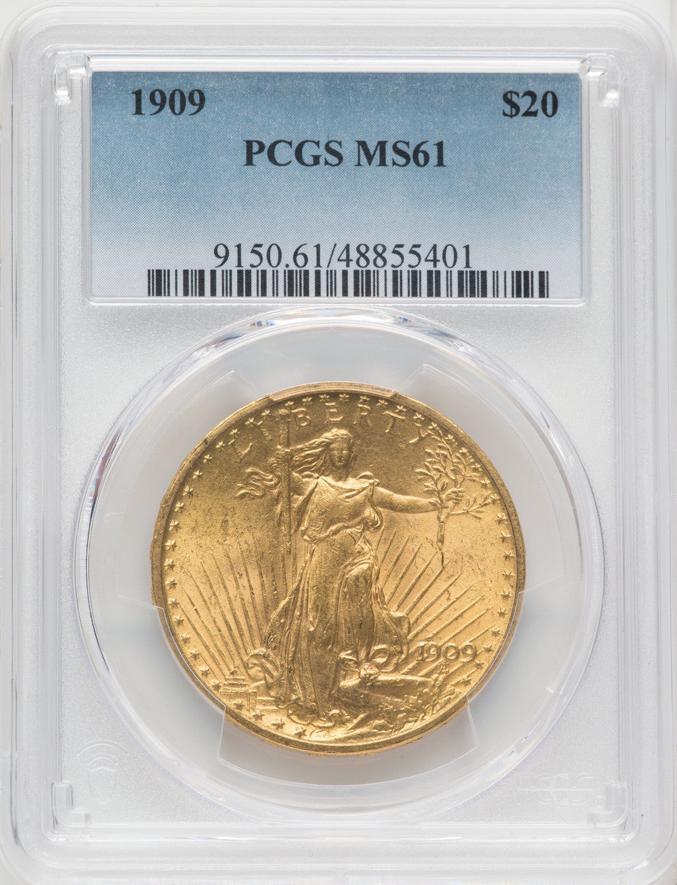 1909 $20 Saint-Gaudens Double Eagle PCGS MS61