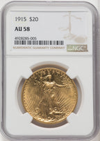 1915 $20 Saint-Gaudens Double Eagle NGC AU58