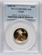2000-W $10 Quarter-Ounce Gold Eagle Blue Gradient PCGS PR70 (767230044)