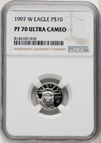 1997-W $10 Tenth-Ounce Platinum Brown Label NGC PF70 (766718039)
